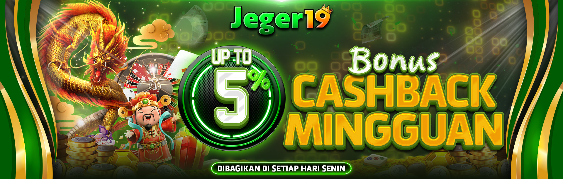 BONUS CASHBACK MINGGUAN UP TO 5%